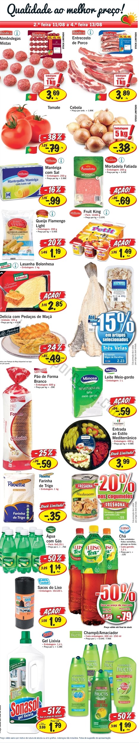 Promoções LIDL de 11 a 13 agosto - segunda a quarta