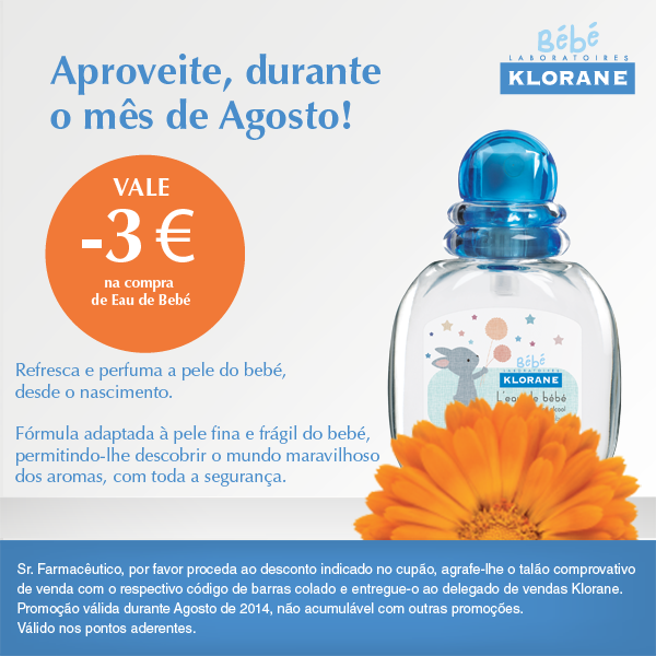 Vale de desconto KLORANE para o mês de agosto