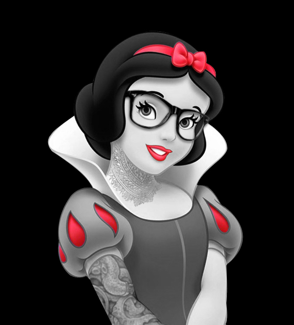 branca de neve disney tatuada