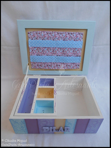 Caixa para ganchinhos, caixas de recordações bebé e placas de porta 