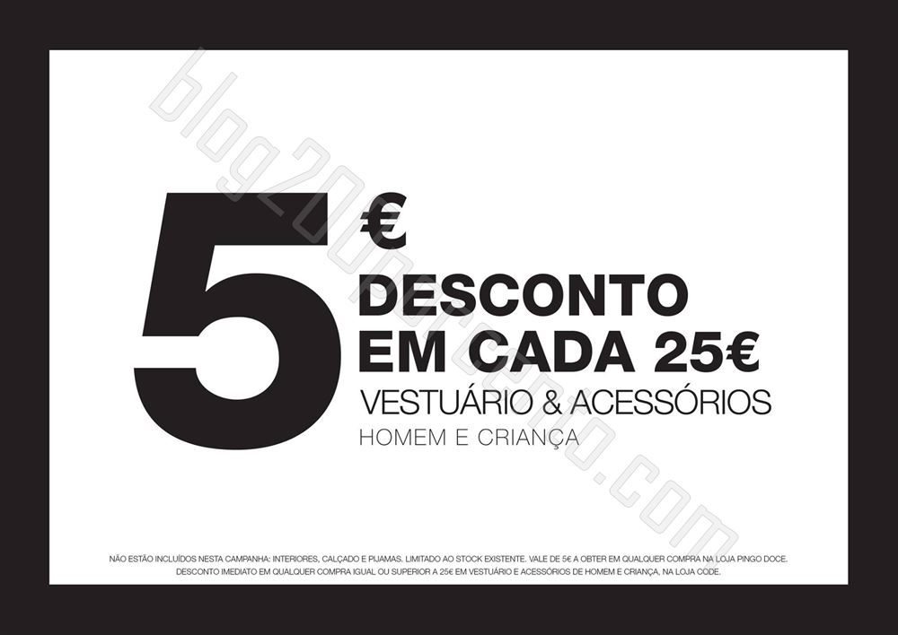 Promoção CODE - PINGO DOCE 5€ de desconto de 8 a 14 outubro