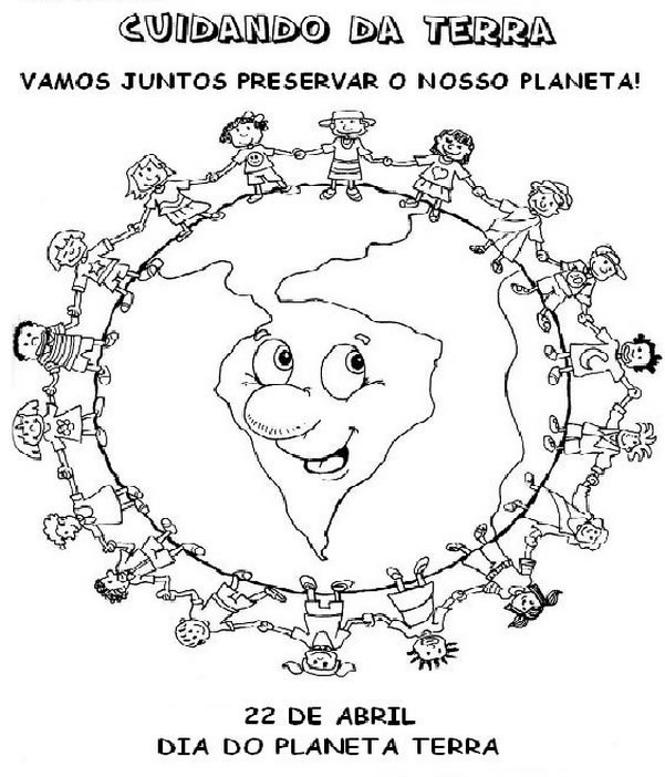 Desenho do Planeta Terra para Colorir