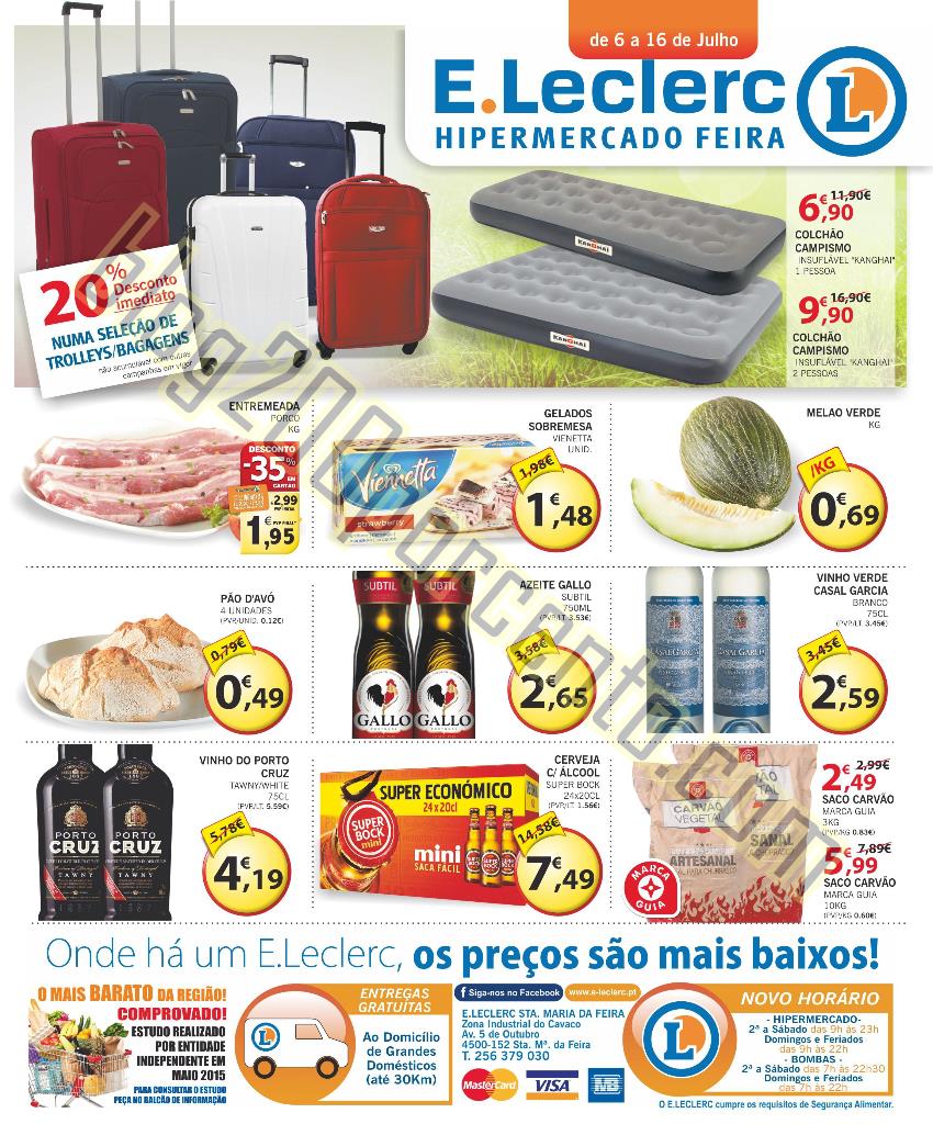 Antevisão folheto E-LECLERC Feira de 6 a 16 julho