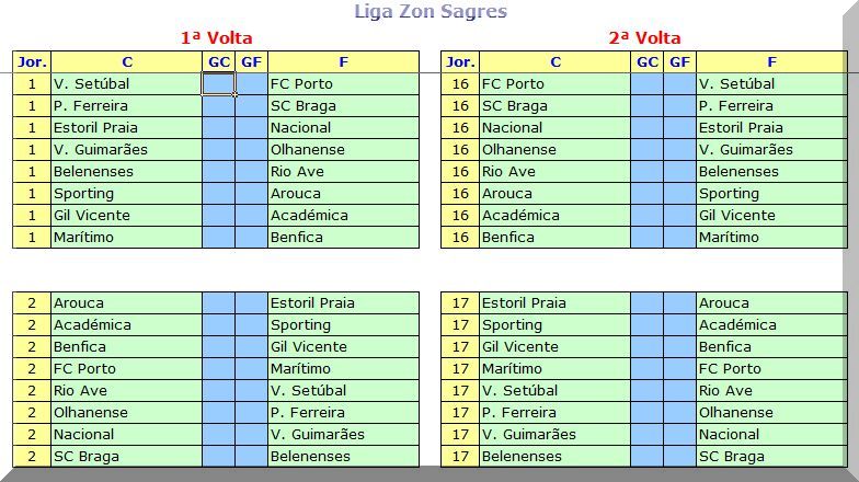 calendário liga zon sagres 2013 2014 jogos futebol grátis excel