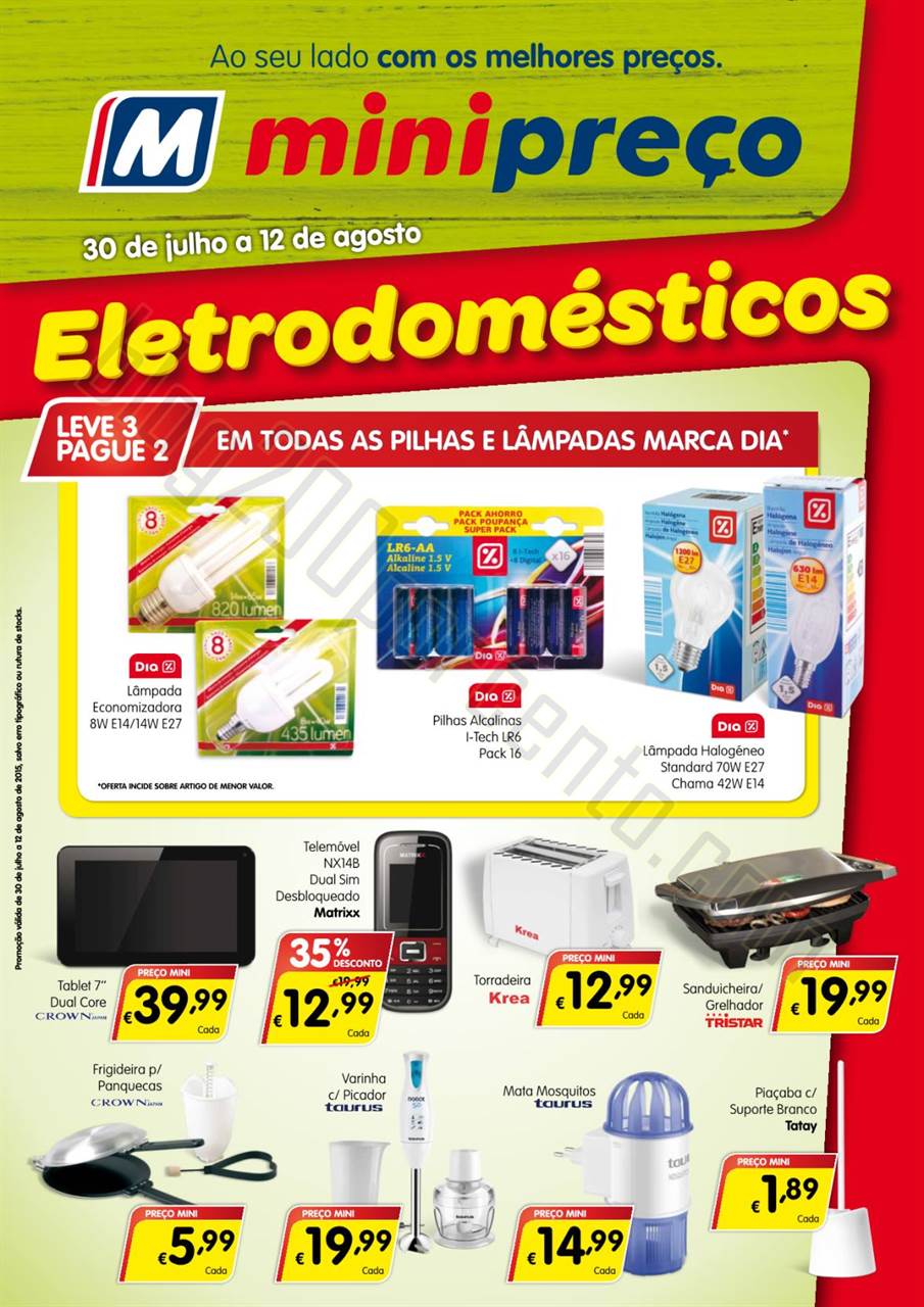 Antevisão Folheto MINIPREÇO Bazar de 30 julho a 