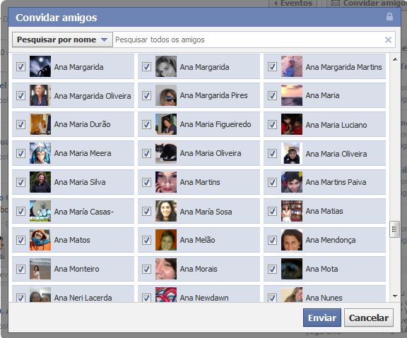 convidar facebook