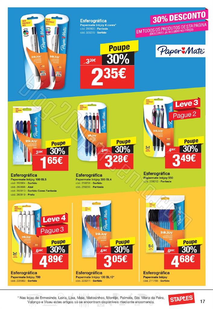 Antevisão Folheto STAPLES promoções de 5 a 17 m
