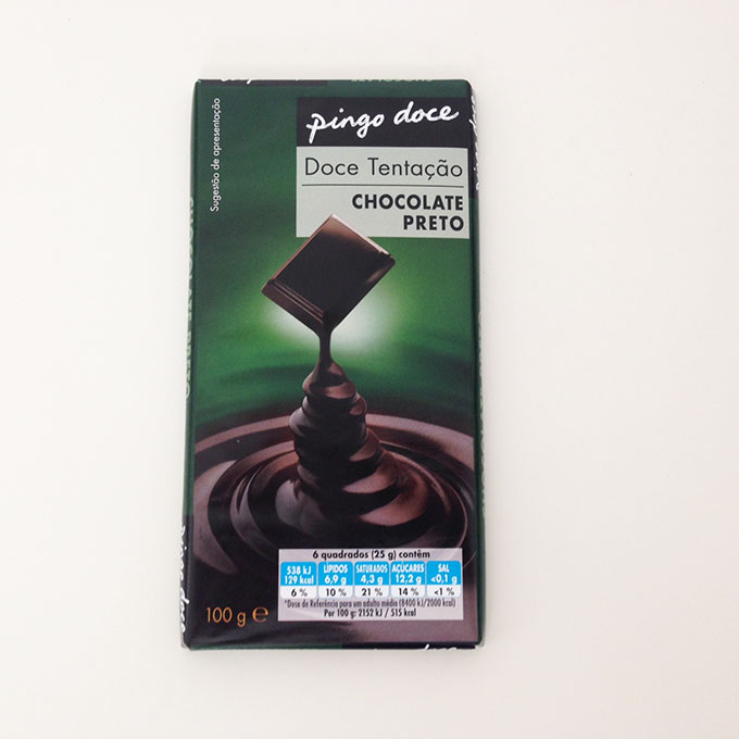 chocolate preto pingo doce