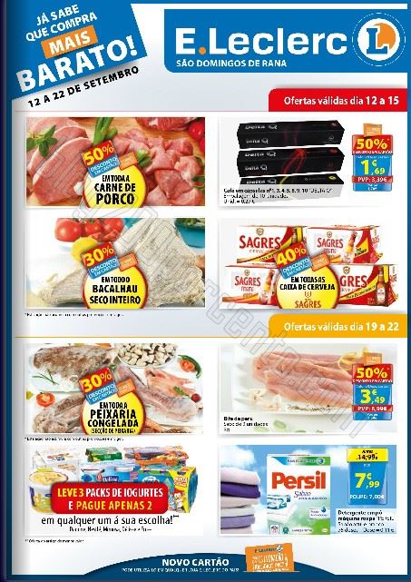 Novo Folheto E-LECLERC S. Domingos Rana promoções de 12 a 22 setembro