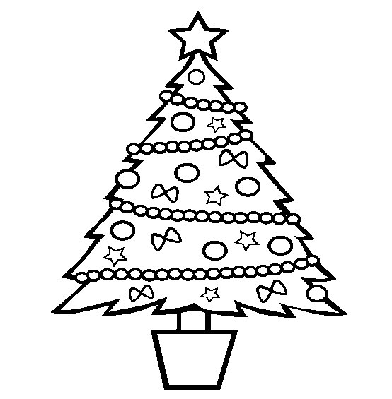 Desenho de Árvore de Natal para Imprimir, Colorir ou Pintar