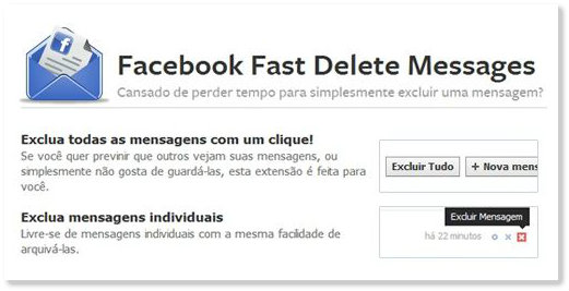 apagar mensagens facebook