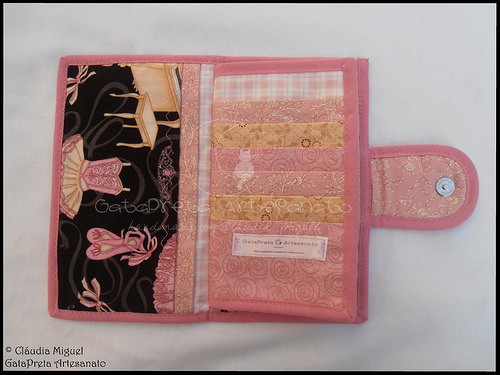 Carteira para notas, moedas, 24 cartões e cheques 