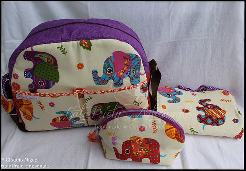 Mala de maternidade, nécessaire e muda-fraldas 