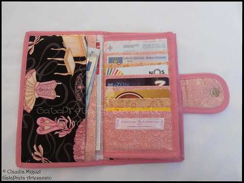 Carteira para notas, moedas, 24 cartões e cheques 