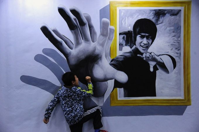 pinturas bruce lee quadros 3d