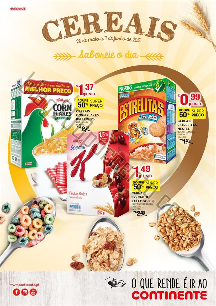 Antevisão Folheto CONTINENTE Especial Cereais de 