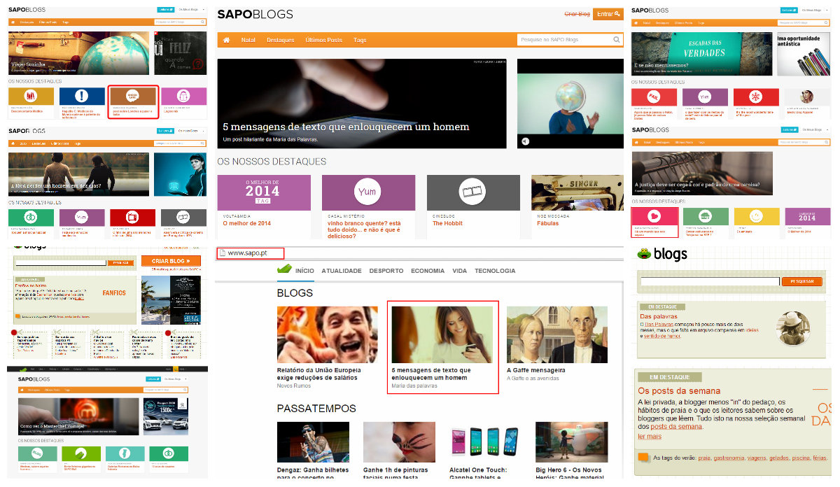 Colagem Destaques Sapo - Maria das Palavras