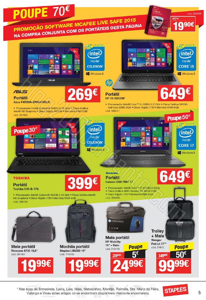 Antevisão Folheto STAPLES promoções de 5 a 17 m