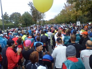 Linha de partida para a maratona de Munique