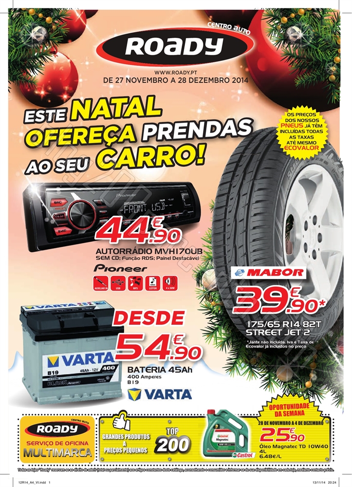 Novo Folheto ROADY Natal de 27 novembro a 28 dezem