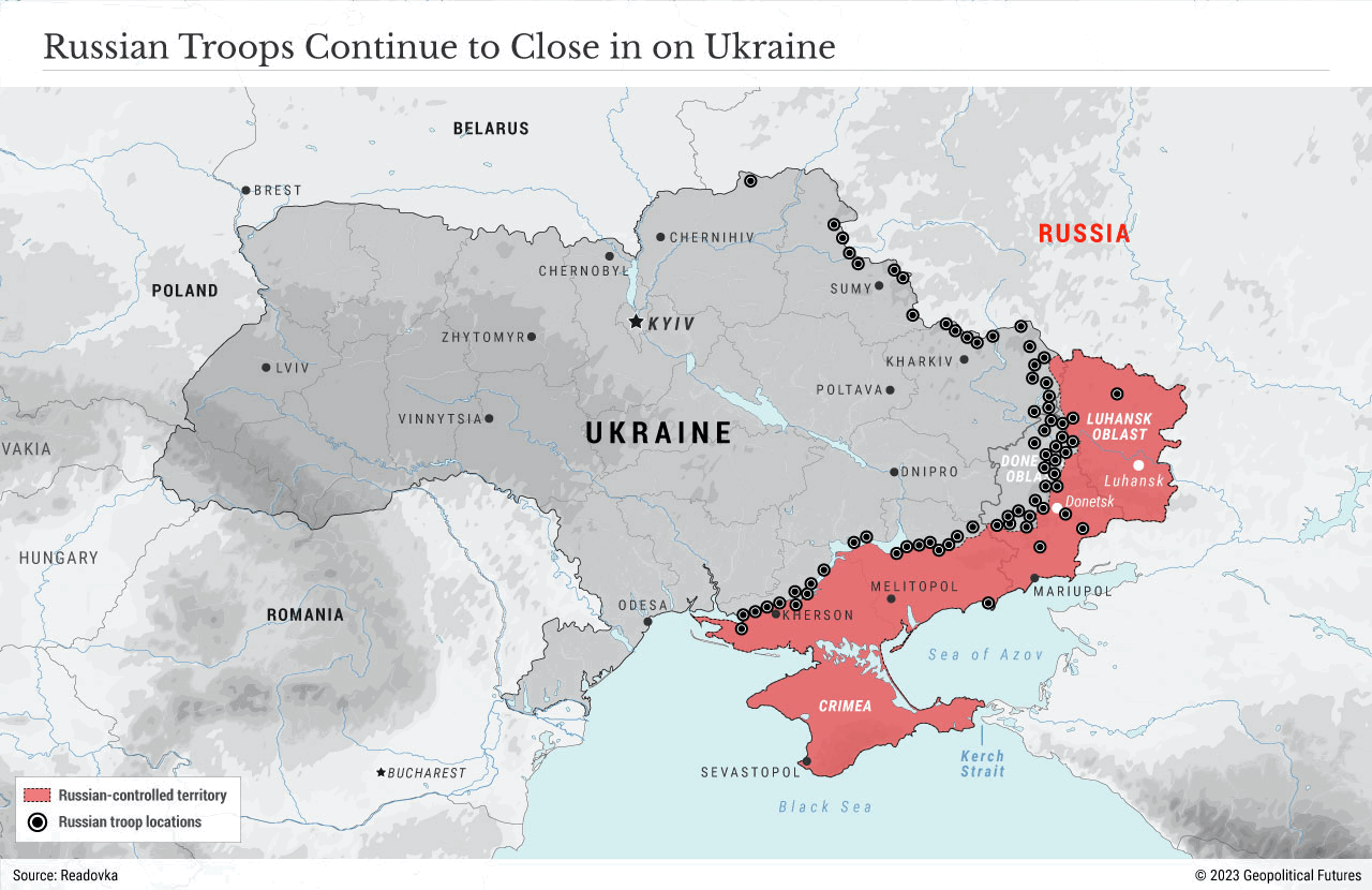 Russin Troops Continue to Close in on Ukraine.gif