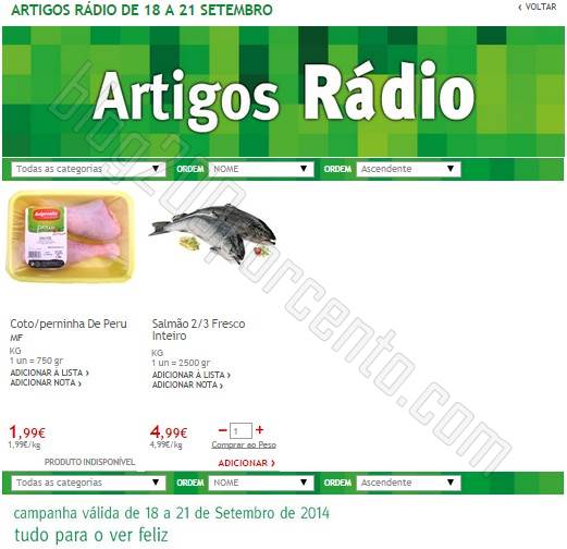 Promoções Radio JUMBO de 18 a 21 setembro