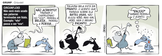 Tiras GRUMP - Sobre o Acordo Ortográfico