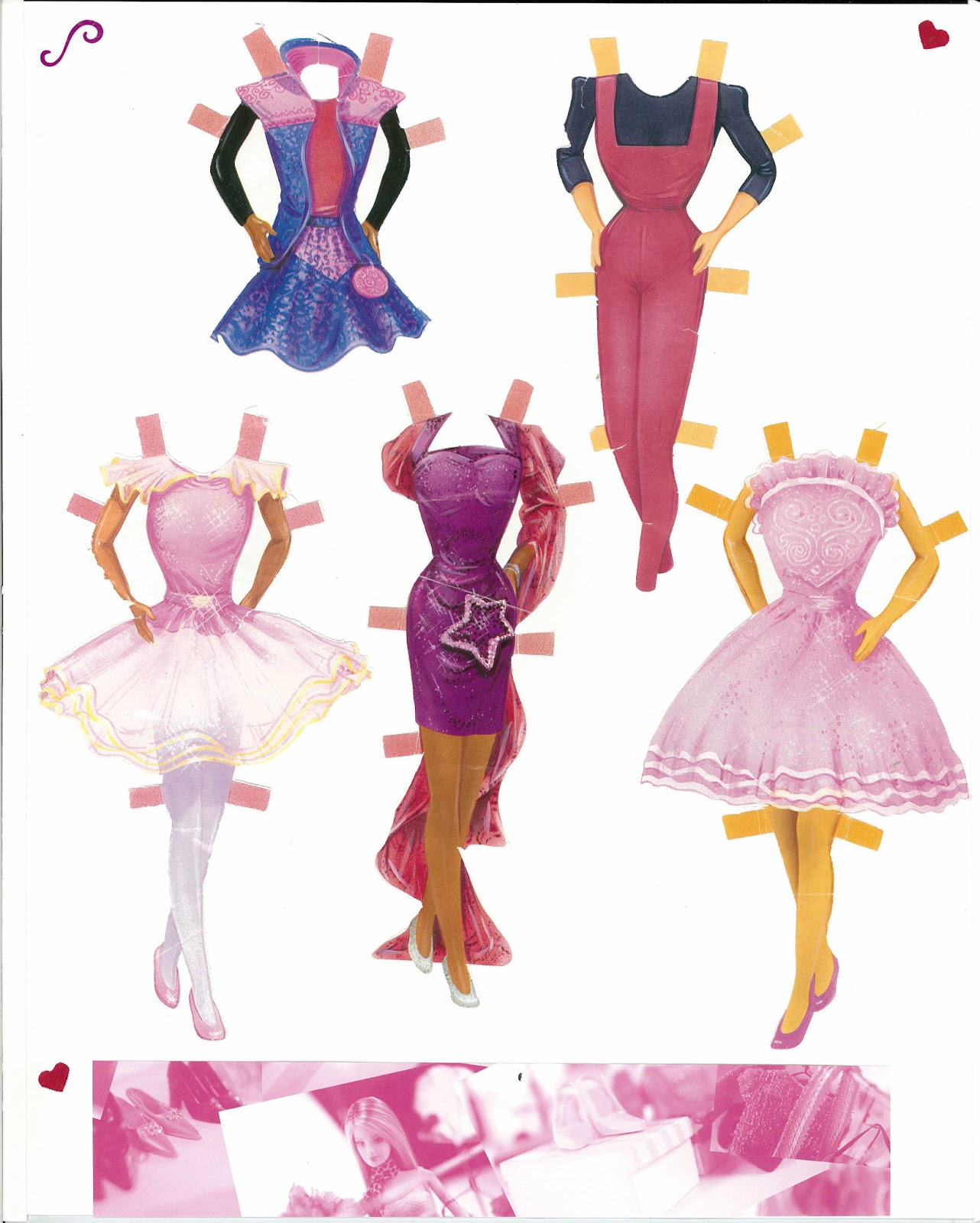 Bonecas de Papel - Barbie com roupas para imprimir - Brinquedos de