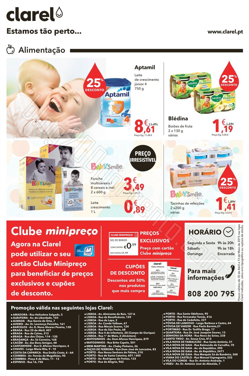 Antevisão Folheto CLAREL Promoções de 30 abril 