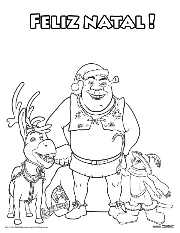 Shrek Natal para Colorir - Desenhos para Imprimir - Brinquedos de Papel