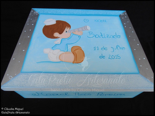 Caixa grande de batizado e caixas de lembrança 