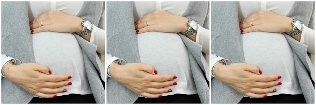 movimentos fetais + pontapés do bebé na barriga da mãe + grávida + maternidade