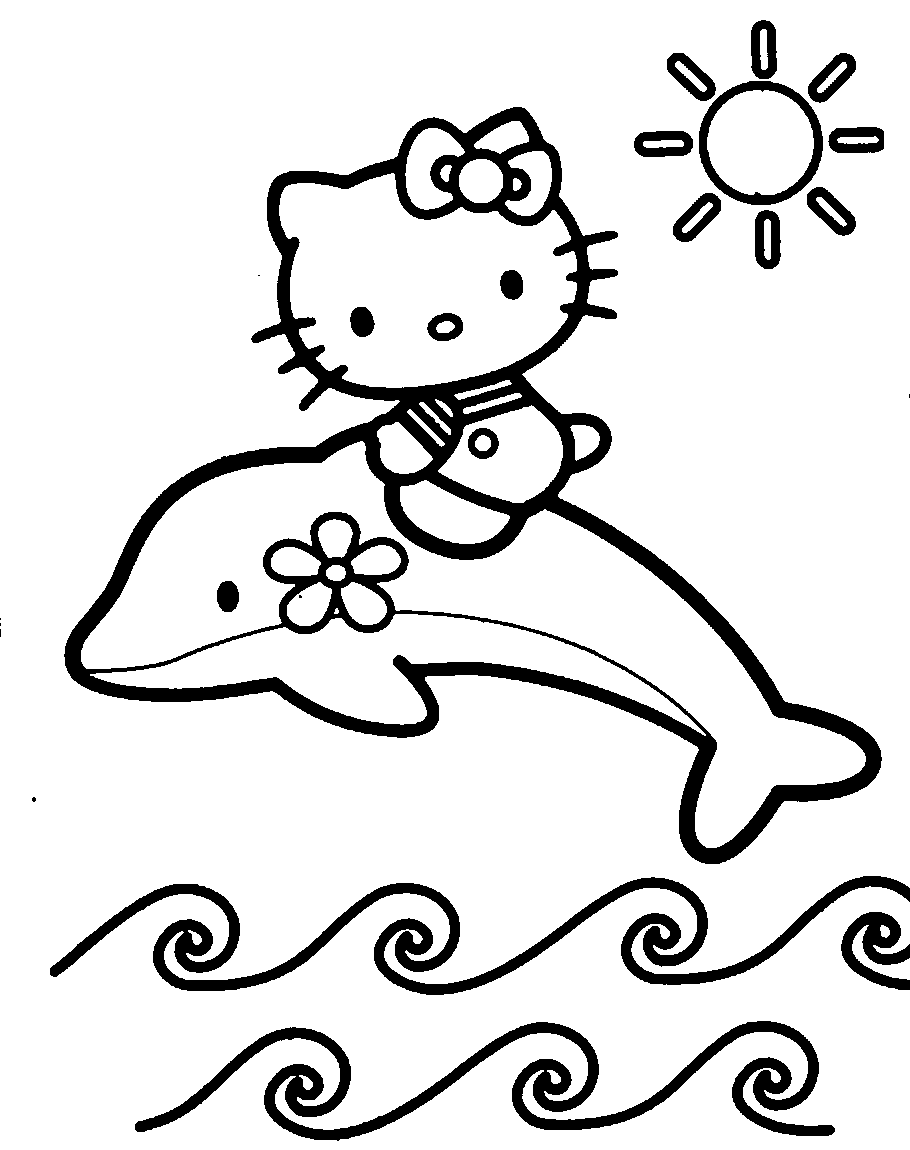 Imprimir para colorir e pintar o desenho Hello Kitty - 1028