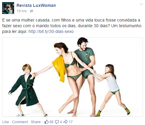 Luxwoman - Desafio 30 dias de sexo