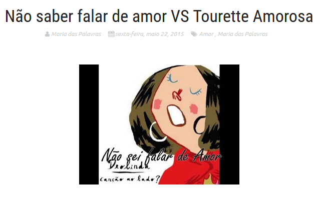 Não saber falar de amor VS Tourette Amoroso - Maria das Palavras