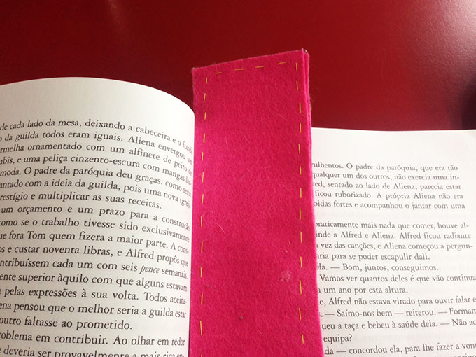 separador livros de feltro