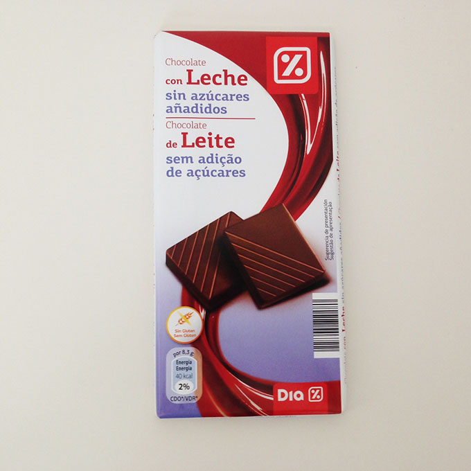 chocolate de leite sem açúcar