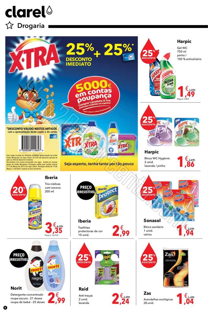 Novo Folheto CLAREL promoções de 19 março a 1 a