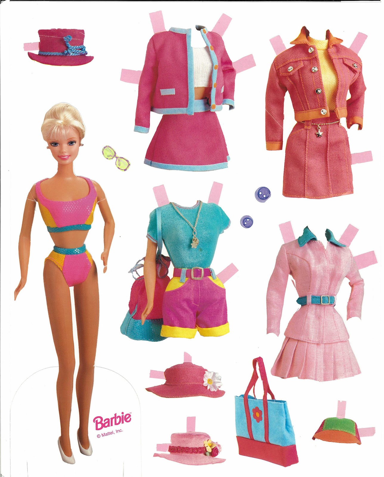 Bonecas de Papel - Barbie com roupas para imprimir - Brinquedos de Papel