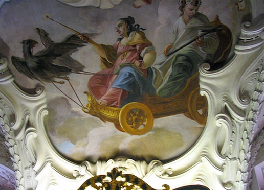 tecto de biblioteca em Praga