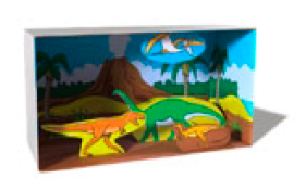 Diorama de Dinossauros para Imprimir e Construir - Idade da Pedra - Pre  historia - Brinquedos de Papel