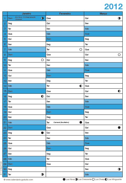 baixar calendário 2012 brasil