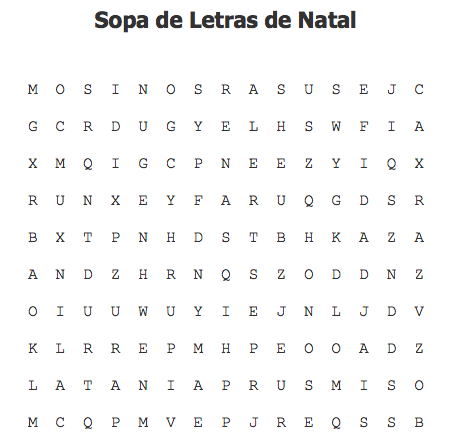 Desenhos de Natal (números e letras)