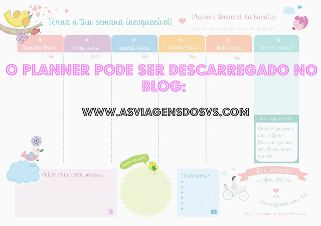 planner + organização semanal + ilustração + download + As viagens dos Vs planner + organização semanal + ilustração + download + As viagens dos Vs