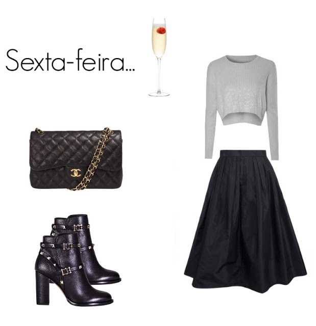roupa de mulher + look de sexta-feira à noite + woman's clothing + chanel + louboutin