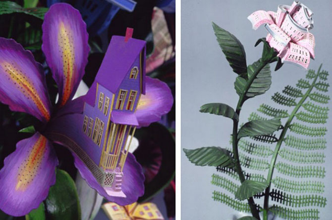 vasos flores arte miniatura casas