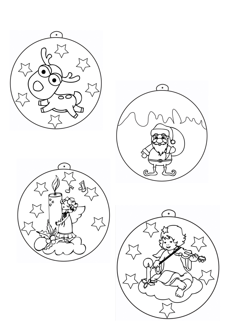 Desenhos de bolas de Natal para colorir