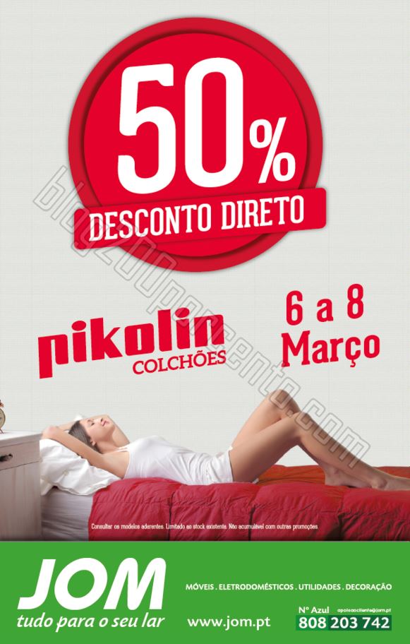 50% de desconto JOM Promoções de 6 a 8 março.jp