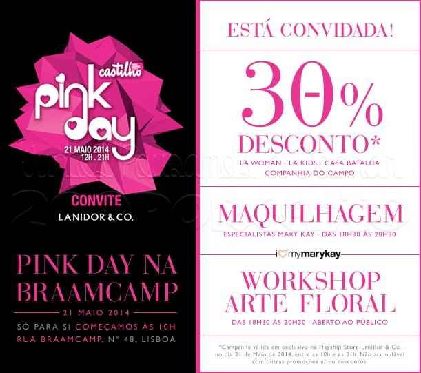 Pink Day 30% desconto | LANIDOR | dia 21 maio das 10:00h às 21:00h 