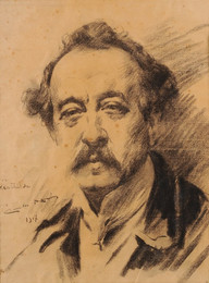 Carlos Reis, auto-retrato (desenho sobre papel, 1917)